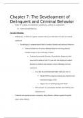 Ch 7: Development of Delinquent and Criminal Behavior