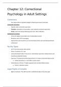 Ch 12: Correctional Psychology in Adult Settings