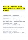 Bundle For NST 160 Exam Questions with Complete Solutions