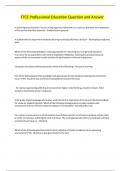 FTCE Professional Education Question and Answer