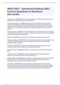 WGU D251 - Advanced Auditing 2023 Correct Questions & Solutions &lpar;Accurate&rpar;