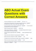 ABO Actual Exam Questions with Correct Answers 