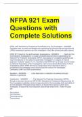 NFPA 921 Exam Questions with Complete Solutions