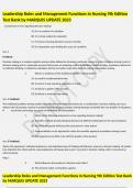 Leadership Roles and Management Functions in Nursing 9th Edition Test Bank by MARQUIS UPDATE 2023