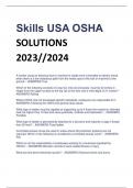 Skills USA OSHA SOLUTIONS  2023&sol;&sol;2024