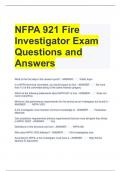 NFPA 921 Fire Investigator Exam Questions and Answers 