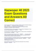 Hazwoper 40 2023 Exam Questions and Answers All Correct 