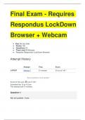 Final Exam - Requires  Respondus LockDown Browser &plus; Webcam 