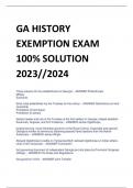 GA HISTORY  EXEMPTION EXAM 100% SOLUTION  2023//2024