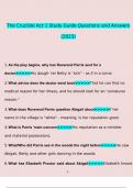 The Crucible Act 1 Study Guide&period; questions verified with 100&percnt; correct answers