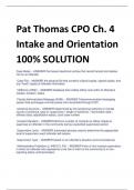 Pat Thomas CPO Ch. 4  Intake and Orientation 100% SOLUTION