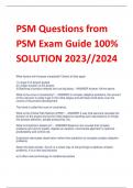 PSM Questions from  PSM Exam Guide 100&percnt;  SOLUTION 2023&sol;&sol;2024