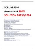 SCRUM PSM I  Assessment 100%  SOLUTION 2023//2024