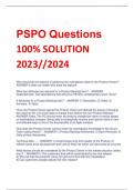 PSPO Questions 100% SOLUTION  2023//2024