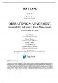 Test Bank For Operations Management Sustainability and Supply Chain Management, Canadian Edition, 4th edition Jay Heizer, Barry Render, Chuck Munson, Paul Griffin