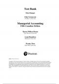Test Bank for Managerial Accounting, Canadian Edition, 4th edition Karen Braun, Wendy Tietz, Louis Beaubien