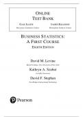 Test Bank For Business Statistics A First Course, 8th Edition David M. Levine, Kathryn A. Szabat David F. Stephan