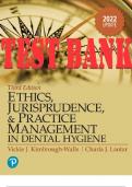 TEST BANK&lowbar;Ethics&comma; Jurisprudence and Practice Management in Dental Hygiene 3rd Edition by Charla Lautar & Vickie Kimbrough-Walls All 11 Chapters&period;