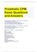Prosthetic CPM Exam Questions and Answers 