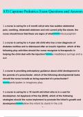 ATI Capstone Pediatrics questions verified with 100&percnt; correct answers