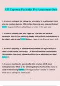Pediatrics Capstone Pre-Assessment Quiz&period; questions verified with 100&percnt; correct answers