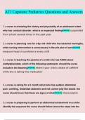 ATI Capstone Pediatrics &period;questions verified with 100&percnt; correct answers