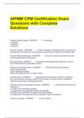 Bundle For CPM Exam Questions with All Correct Answers