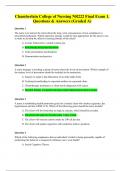 Chamberlain College of Nursing NR222 Final Exam 1. Questions & Answers (Graded A)