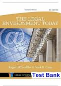 TEST BANK for Legal Environment Today 8th Edition by Miller Roger & Cross Frank . (Complete Download) . All Chapters 1-24.