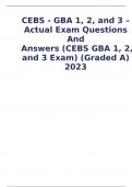 CEBS - GBA 1, 2, and 3 – Actual Exam Questionsand Answers (CEBS GBA 1, 2, and 3 Exam) (Graded A)