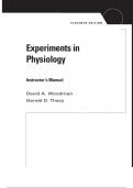 Experiments in Physiology 11e Gerald Tharp, David Woodman  (Instructor Manual)