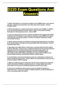 D220 Exam Questions And Answers