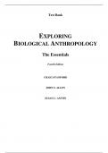 Exploring Biological Anthropology The Essentials, 4e Craig Stanford, John Allen, Susan Anton (Test Bank)
