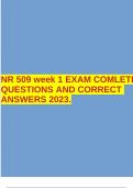 NR 509 week 1 EXAM COMLETEQUESTIONS AND CORRECT ANSWERS 2023.