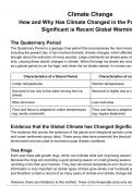 Edexcel IAL Geography Unit 1 Climate Change