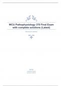 WCU Pathophysiology 370 Final Exam - Questions and Answers