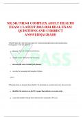 NR 341 COMPLEX ADULT HEALTH GERONTOLOGY EXAM 1 SOLVED LATEST 2023-2024 REAL EXAM  QUESTIONS AND CORRECT ANSWERS|A GRADED