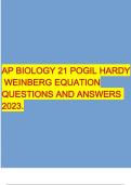 AP BIOLOGY 21 POGIL HARDY  WEINBERG EQUATION QUESTIONS AND ANSWERS 2023.