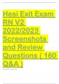 Hesi Exit Exam RN V2 2022/2023 Screenshots and Review Questions ( 160 Q&A )