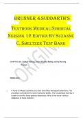 TEST BANK FOR BRUNNER & SUDDARTH'S TEXTBOOK MEDICAL SURGICAL NURSING 12TH EDITION BY SUZANNE C. SMELTZER