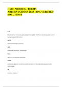 HMC- MEDICAL TERMS  ABBREVIATIONS 2023 100&percnt; VERIFIED  SOLUTIONS