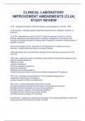 CLINICAL LABORATORY IMPROVEMENT AMENDMENTS &lpar;CLIA&rpar; STUDY REVIEW