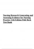 Nursing Research; Generating and Assessing Evidence for Nursing Practice 11th Edition Polit Beck Test Bank