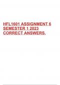HFL1601 ASSIGNMENT 6 SEMESTER 1 2023 CORRECT ANSWERS.