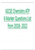IGCSE Chemistry ATP 6 - Marker Questions (Solved) Latest 