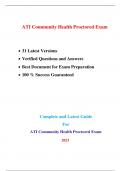 Community Health Exam (A.T.I) (31 Latest Versions - 2023) |Real Exam + Practice Exam, Verified Q & A|