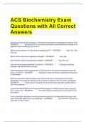 ACS Biochemistry Exam Questions with All Correct Answers