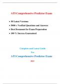 Comprehensive Predictor Exam (A.T.I) (30 Latest Versions - 2023) |Real Exam + Practice Exam, Verified Q & A|