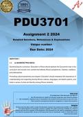 PDU3701 Assignment 2 (COMPLETE ANSWERS) 2024 - DUE MAY 2024