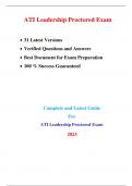 Leadership Exam (A.T.I) (31 Latest Versions - 2023) |Real Exam + Practice Exam, Verified Q & A|